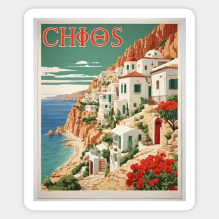 Chios Greece Tourism Vintage Travel Poster Sticker